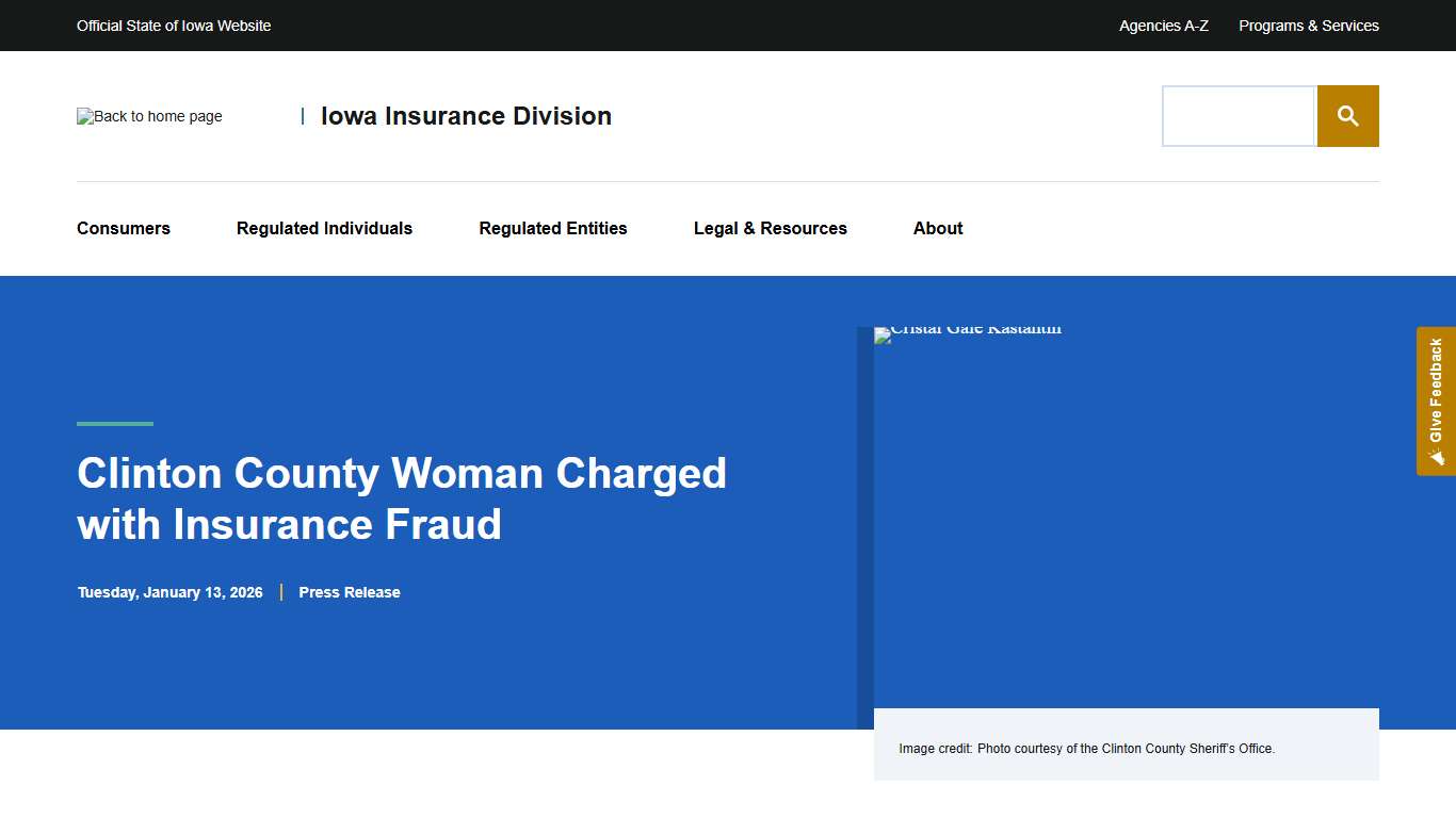 Clinton County Woman Charged with Insurance Fraud Iowa Insurance Division